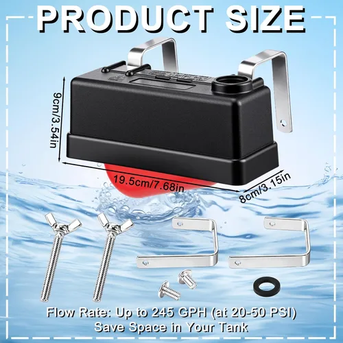Miniatura 2 de Lounsweer Paquete de 4 válvulas de flotador de canal de agua para tanque de agua, válvula de flotador controlada, monitores de nivel ajustable
