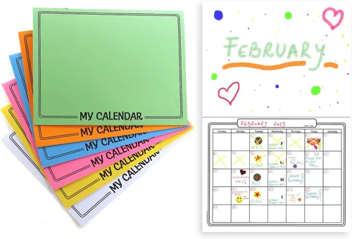 Hygloss Productos Libros de calendario en blanco - Haz tu propio álbum de recortes - Cubiertas brillantes surtidas con páginas blancas - 12 meses