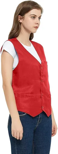 Miniatura 4 de TOPTIE Chaleco unisex con botones para uniforme de trabajo