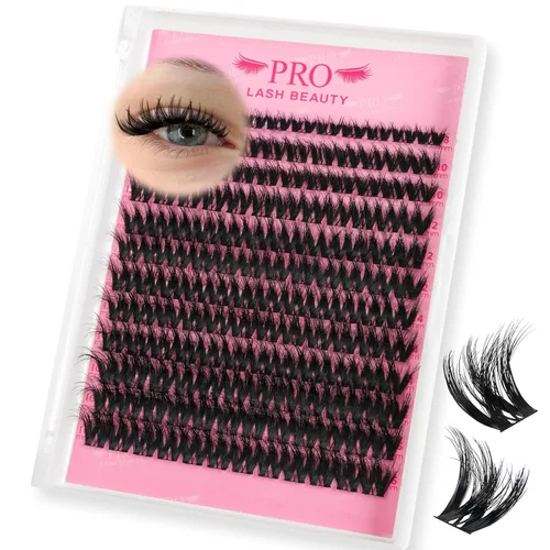 Miniatura 13 de Extensiones de pestañas postizas en abanico 6D-D-0.10-0.50 pulgadas, extensiones de pestañas postizas de volumen con tallo largo .07 .10, abanicos