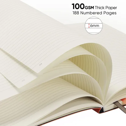 Miniatura 2 de Diarios de negocios, paquete de 2 cuadernos B5 de rayas universitarias de tapa suave grande con papel rayado grueso de 100gsm, 376 páginas