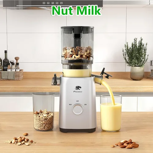 Miniatura 4 de Exprimidor de prensado en frío, máquinas exprimidoras – Conducto de alimentación grande de 5.3 pulgadas para frutas y verduras enteras, potente