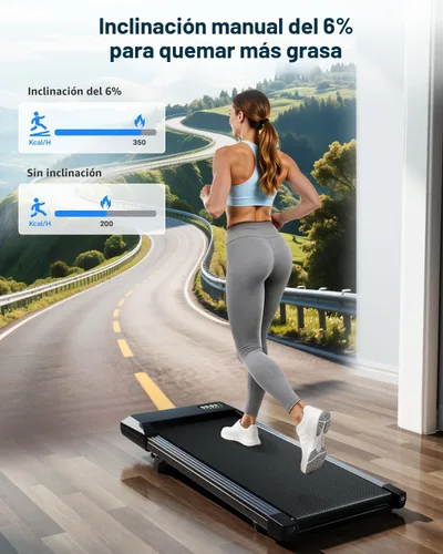 Miniatura 2 de SupeRun Almohadilla para caminar debajo del escritorio con inclinación, cinta de correr silenciosa de 2.5 HP para oficina en casa y escritorios