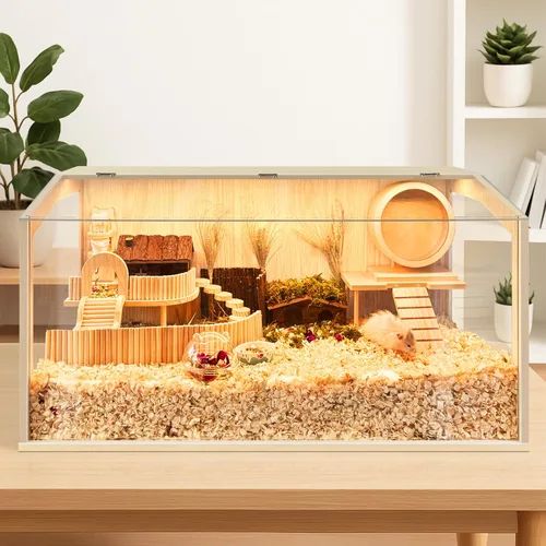 Miniatura 2 de Prolee Jaula para Hámster a Prueba de Masticación, Jaulas y Hábitats Grandes para Hámsteres de 32 Pulgadas, Jaulas para Cobayas con Tapa Abrible