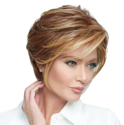 Miniatura 25 de Raquel Welch Go To Style - Peluca de pelo corto versátil y favorecedora de Hairuwear, gorra media, castaño iluminado por el sol RL10/12