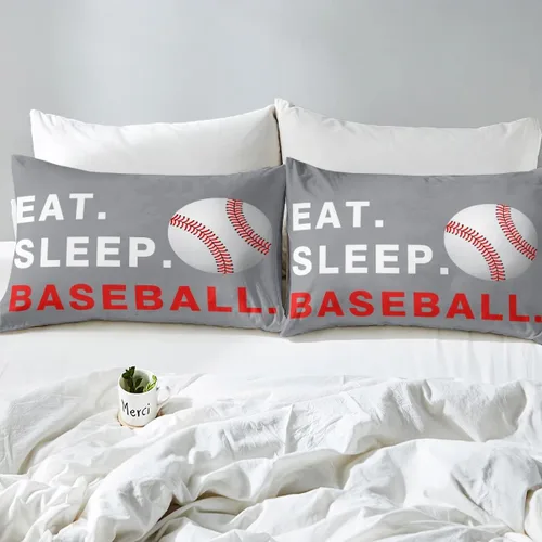 Miniatura 5 de Feelyou Juego de sábanas de béisbol para niños, juego de sábanas con temática deportiva de pelota, tamaño individual, para niños, adolescentes