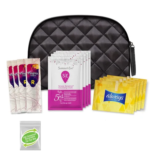 Convenience Kits International - Artículos esenciales de viaje para el cuidado femenino "On-The-Go" para mujer que incluye: las marcas que conoces y