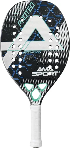 AMA SPORT Raqueta de tenis de playa de fibra de carbono 3K con núcleo de espuma EVA, paleta profesional de tenis de playa de carbono para jugadores