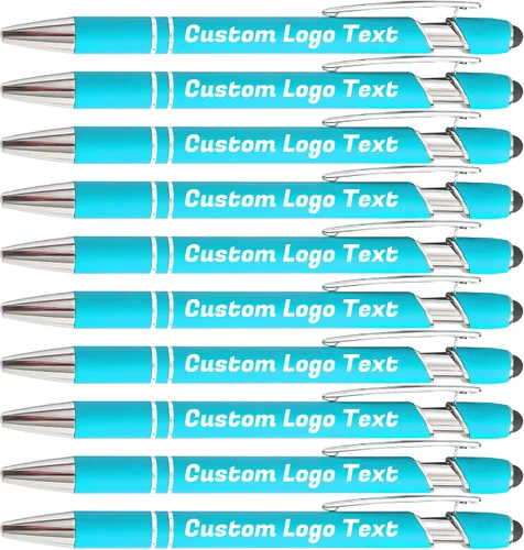 Miniatura 13 de Bolígrafos personalizados con nombre, texto, logotipo, bolígrafo personalizado para eventos de oficina de negocios con lápiz óptico para pantalla