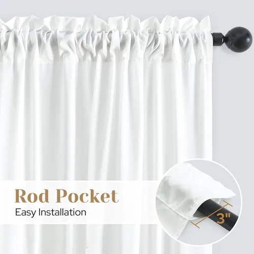Miniatura 5 de HOMEIDEAS Cortinas Transparentes de Privacidad Blancas No Transparentes, 52 X 45 Pulgadas de Largo 2 Paneles Cortinas Transparentes Filtradoras
