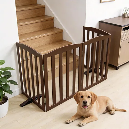 Miniatura 3 de Puerta para Perros Independiente para Interiores, Puerta para Perros Plegable, Puertas para Mascotas para Entradas, Escaleras o Pasillos, Puerta