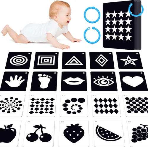 Miniatura 9 de 51 PIEZAS Tarjetas cognitivas en español para bebés, impresas a doble cara, 7 en 1 tarjetas coloridas, alfabeto, números, alimentos, animales
