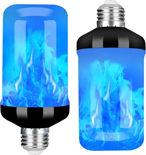 Miniatura 14 de Y- STOP Bombillas LED de llama mejoradas, 4 modos de luz parpadeante para exteriores con efecto invertido, bombilla de llama de base E26