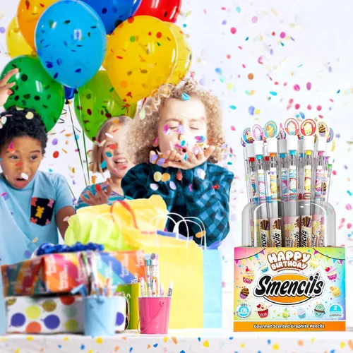 Miniatura 4 de Happy Birthday Smencils Cylinder - Lápices perfumados gourmet patentados HB #2, 50 unidades, regalos para niños
