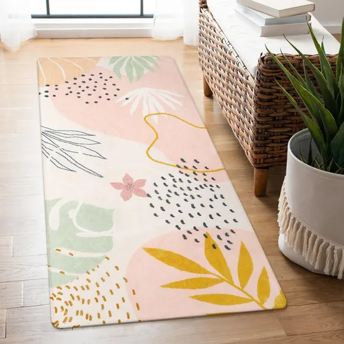 Miniatura 45 de Lahome Alfombra de pasillo rosa - Alfombra de 2x7, alfombra antideslizante lavable para baño, alfombra ligera para piso, alfombras para pasillo