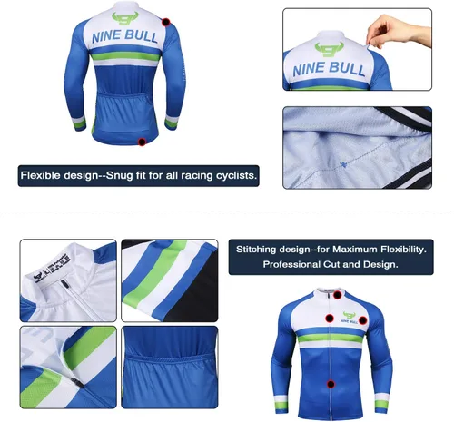 Miniatura 4 de Conjunto de camiseta de ciclismo para hombre, camiseta reflectante de secado rápido y pantalones cortos de ciclismo acolchados 3D, M