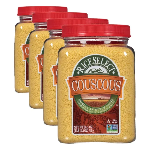 Miniatura 7 de RiceSelect Cuscús, pasta de cuscús de trigo estilo marroquí, sin OMG, tarro de 26.5 onzas, (paquete de 1)