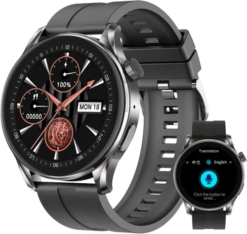 Reloj inteligente AI, chat AI, traducción de 16 idiomas, rastreador de salud y fitness, elegante diseño de aleación de zinc, edición 2025,