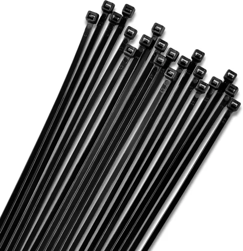 Bolt Dropper Paquete de 100 bridas negras de 12 pulgadas, resistentes, autobloqueantes, para proyectos de interiores y exteriores, resistentes a los