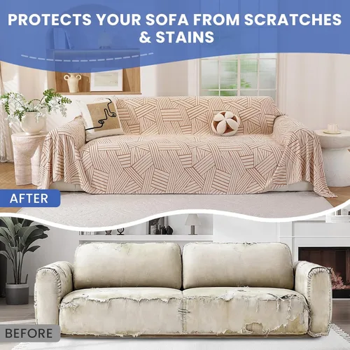 Miniatura 5 de Funda de sofá bohemio para perros, 78x91 pulgadas, fundas para silla de gran tamaño, fundas lavables para sofá modular para mascotas, protector