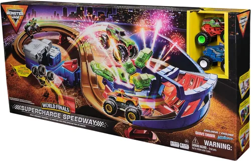 Miniatura 8 de Monster Jam, Set de Mini Lanzaderas, Incluye Monster Mutt y Earth Shaker, Camiones Monstruo de Metal a Escala 1:87, Juguetes para Niños de 3, 4, 5