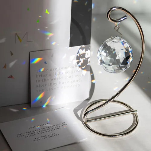 Miniatura 10 de Memorialight Regalo de Duelo Moderno, Adorno de Cristal de 40mm Arcoíris, Regalos Conmemorativos Únicos para la Pérdida de la Familia, Seres