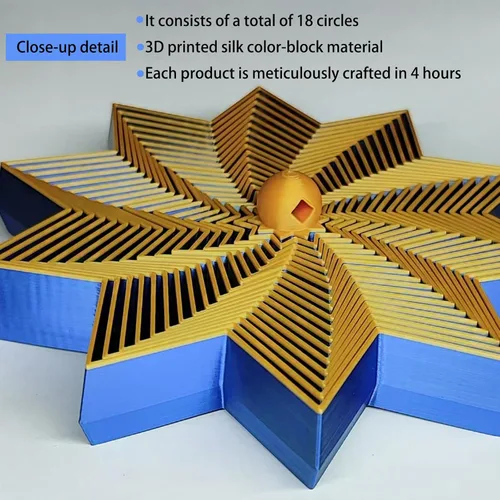 Miniatura 9 de Juguete fractal de copo de nieve, juguete de escritorio ejecutivo impreso en 3D, perfecto para aliviar el estrés, la irritabilidad y la relajación