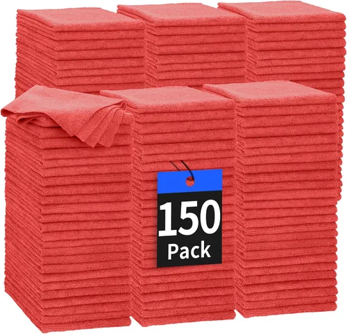 Miniatura 21 de Toallas de microfibra para automóviles, paquete de 24 paños de limpieza de microfibra, toallas de limpieza de 11.5 x 11.5 pulgadas, absorbentes a