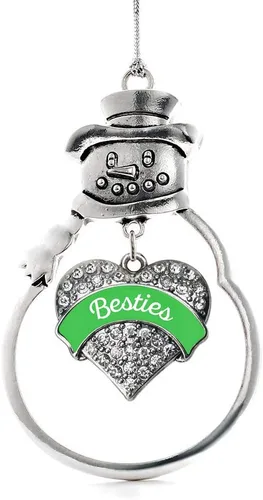 Miniatura 103 de Colgante de plata con diseño de Detroit con forma de corazón y muñeco de nieve con circonitas cúbicas