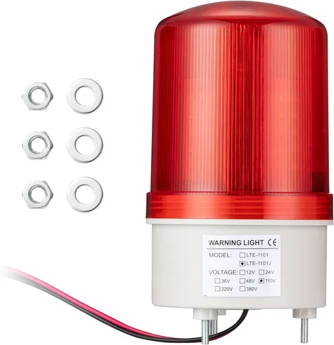 Miniatura 6 de Lámpara de torre de alarma de señal industrial LTE-1101J AC 110V, luz de advertencia estroboscópica giratoria LED con zumbador para emergencia Verde