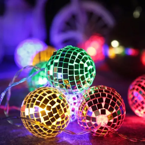Miniatura 5 de Decoración de bola de discoteca para jardín, patio, decoración al aire libre, bolas de discoteca USB, difusor de bola de discoteca, lindo cambio