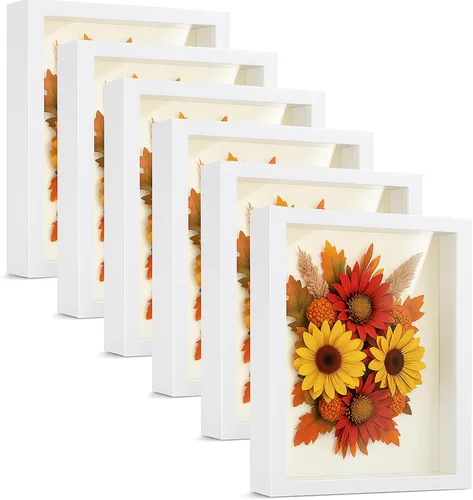 Miniatura 14 de Tuanse 6 Piezas Cajas de Sombra Marco de Fotos Cajas de Sombra Cuadradas Vitrinas para Recuerdos Deportivos Recuerdos de Boda Manualidades Alfileres