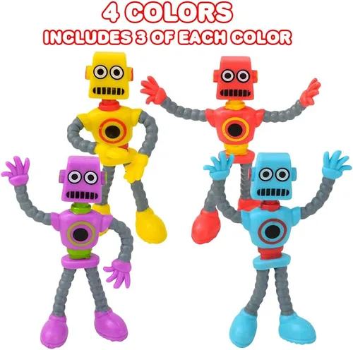 Miniatura 5 de ArtCreativity Figuras de robot flexibles, juego de 12 figuras flexibles para hombres, recuerdos de fiesta de cumpleaños para niños y niñas, juguetes