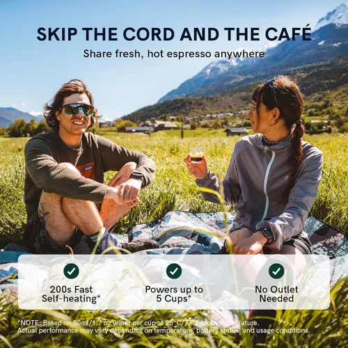 Miniatura 5 de OutIn Máquina de café espresso eléctrica portátil nano, cafetera de viaje para camping, cafetera de auto con calentamiento automático con USB-C