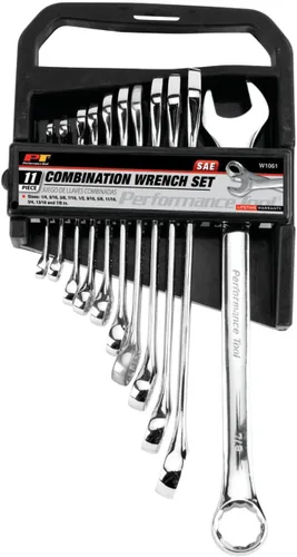 Miniatura 3 de Performance Tool W1069 - Juego de llaves combinadas pulidas SAE/métricas, 22 piezas con rack.