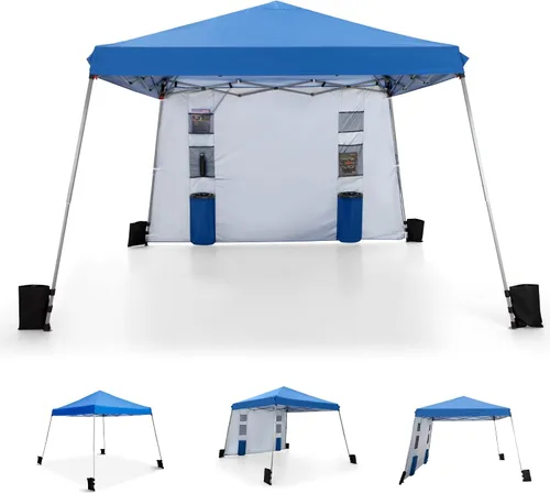Miniatura 32 de MFSTUDIO Carpa Desplegable de 10x10 pies, Refugio Gazebo Sombra Solar Toldos Impermeables Patio Portátil Carpas con Malla Desplegables para Playa