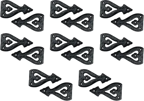 Miniatura 9 de Adonai Hardware Alleluia - Bisagras delanteras de hierro fundido antiguo (3.2 pulgadas x 10 unidades, negro mate) para puertas de granero, puertas