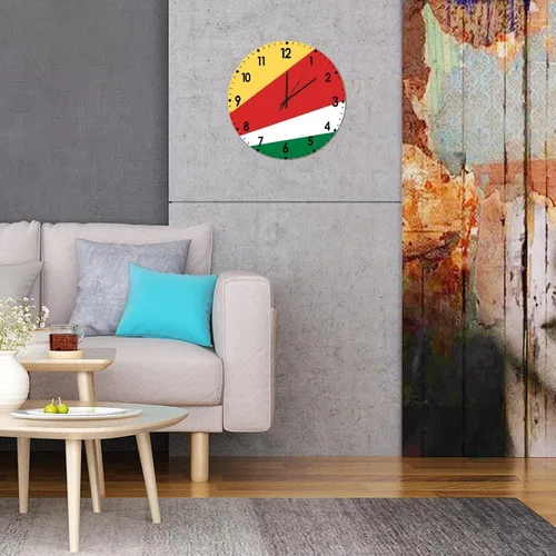 Miniatura 829 de Cheyan Reloj de pared con bandera de Canadá de 12 pulgadas, silencioso, sin tictac, de PVC, funciona con pilas, reloj redondo decorativo, regalo