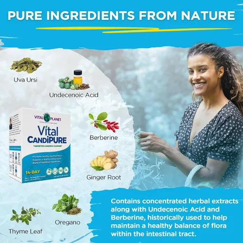 Miniatura 6 de Vital Planet - Vital CandiPURE - Limpieza intestinal formulada para mantener un equilibrio intestinal saludable, 2 partes - Kit de 14 días, 56