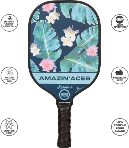Miniatura 3 de Amazin' Aces Juego de paletas de pickleball de grafito, individuales, 2 o 4 palas, núcleo de polímero de panal con cómodo agarre acolchado