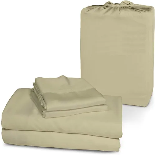 Miniatura 18 de Femini Fashion Juego de sábanas de 4 piezas con bolsillos extra profundos de 1000 hilos, 100% algodón orgánico, bolsillo profundo de 30 pulgadas