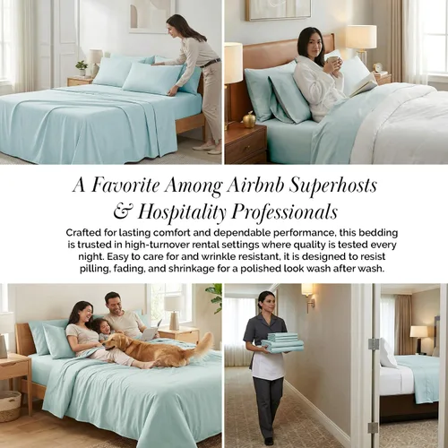 Miniatura 90 de Southshore Fine Living, Inc. Juego de 7 piezas de sábanas King divididas para cama ajustable, juego de sábanas King divididas con bolsillo de 21