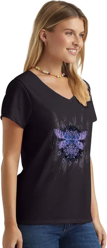 Miniatura 2 de Hanes - Camiseta de manga corta con cuello en V para mujer