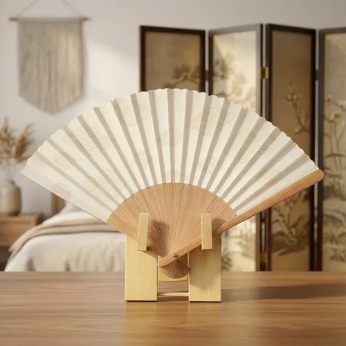 Miniatura 8 de FOMIYES Soporte para ventilador japonés, estante plegable decorativo para almacenamiento y organización en el hogar, 5.51 x 2.95 x 1.57 pulgadas