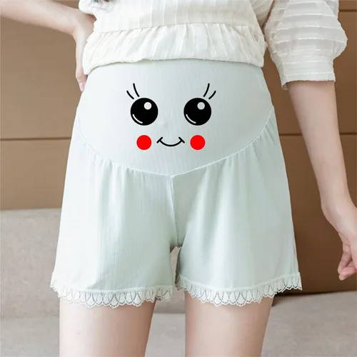 Miniatura 4 de Pantalones cortos de maternidad con texto personalizado sobre el vientre Entrenamiento Corriendo Casual Verano Personalización Pantalones cortos