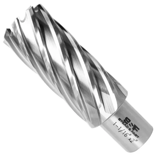 Miniatura 30 de S&F STEAD & FAST Cortador anular, diámetro de corte de 9/16" x 1" profundidad de corte para prensa de taladro magnética, brocas Mag con pasador