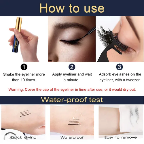 Miniatura 5 de Pestañas magnéticas con kit de delineador de ojos, pestañas magnéticas de aspecto natural, mejoradas de larga duración, 10 pares de pestañas