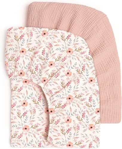 Miniatura 17 de Lulu Moon - Sábanas de muselina para cuna, sábanas bajeras para cuna para niños y niñas, 28 x 52 pulgadas, paquete de 2 Crema y arena