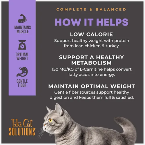 Miniatura 5 de Tiki Cat Born Carnivore - Alimento seco para gatos de peso óptimo, Turquía, bolsa de 2.8 libras