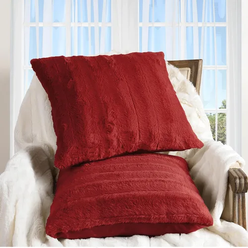 Cheer Collection Almohadas Decorativas de Piel Sintética - Almohadas Decorativas para Sofá, Almohadas Decorativas para Cama, Almohadas de Acento